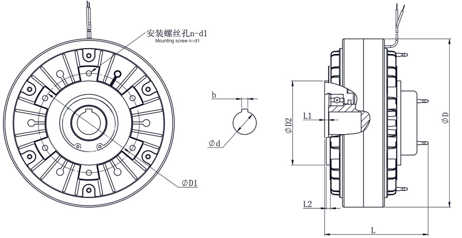 FZY磁粉制动器外形图