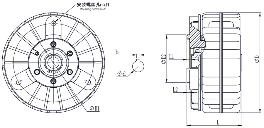 ZAY磁粉制动器外形图