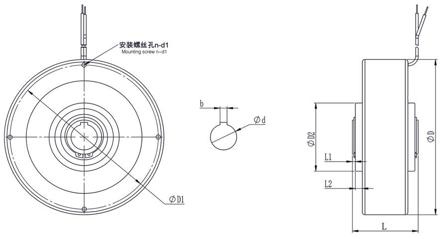 ZX-空磁粉制动器外形图