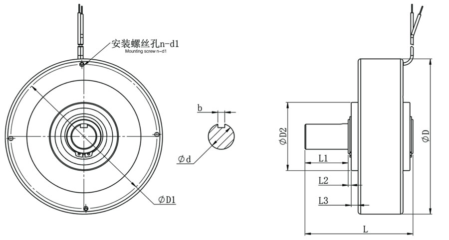 ZX-单磁粉制动器外形图