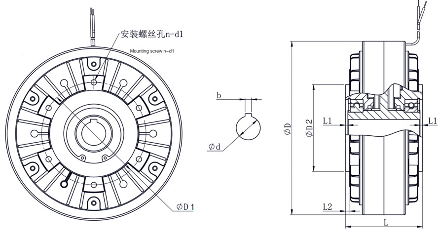FZK磁粉制动器外形图