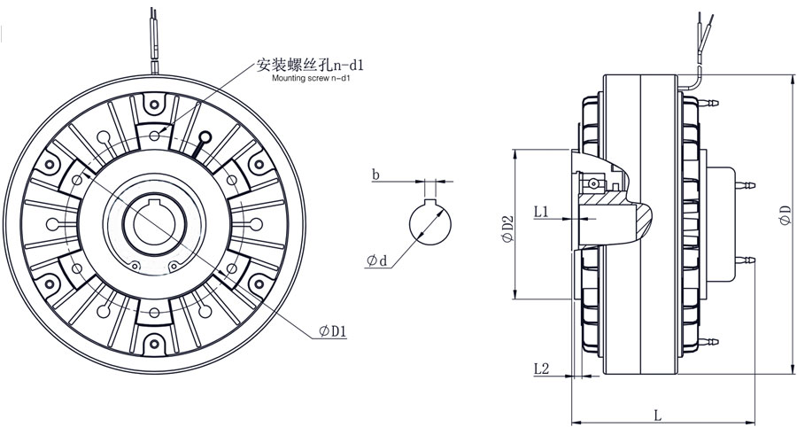 FZKY磁粉制动器外形图